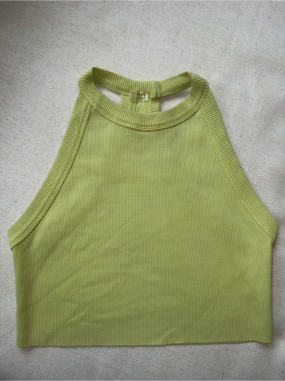 FP Movement Ribbed Halter Crop Tank - Lime